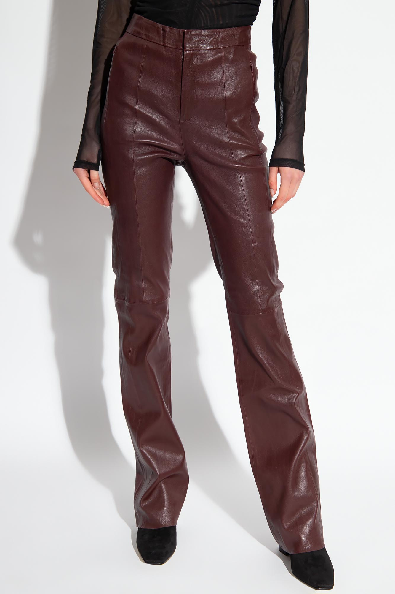 Bootcut hot sale leather trousers